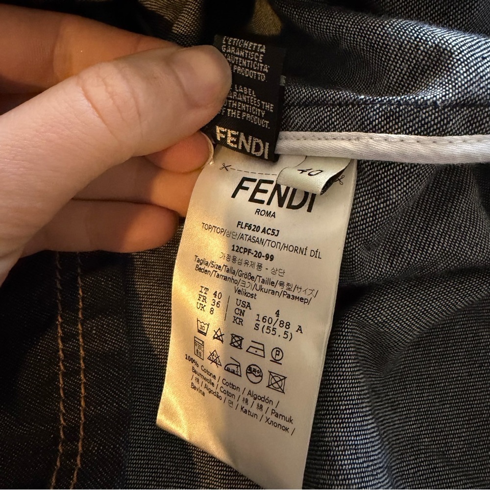Fendi denim blouse authentic - Picture 6 of 8